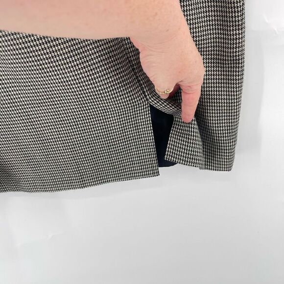 Harve Benard Womens Pencil Straight Skirt Houndstooth Stretch Black White 14 - Picture 8 of 11